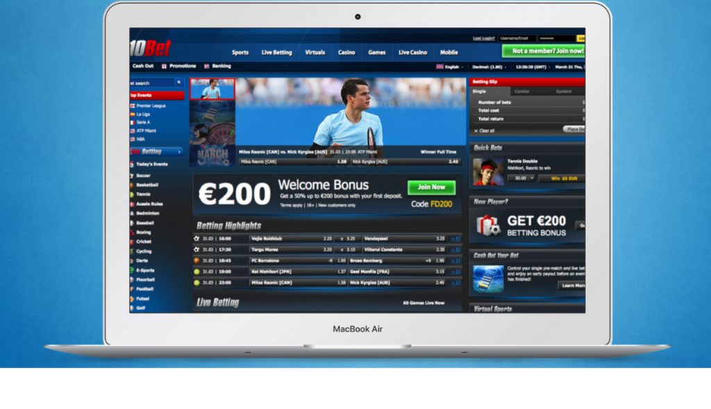 10Bet betting platform